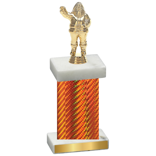 Single Orange Carbon Fiber Holiday Trophy