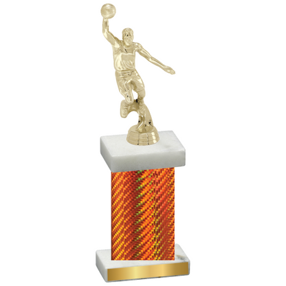 Single Orange Carbon Fiber Basketball Trophy