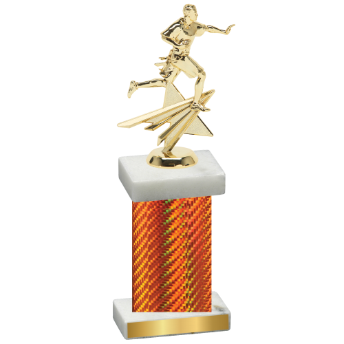 Single Orange Carbon Fiber Flag Football Trophy