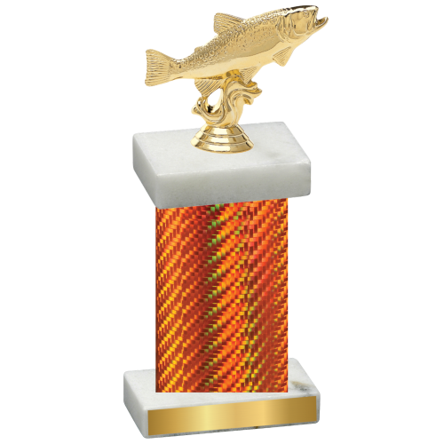 Single Orange Carbon Fiber Fishing Trophy