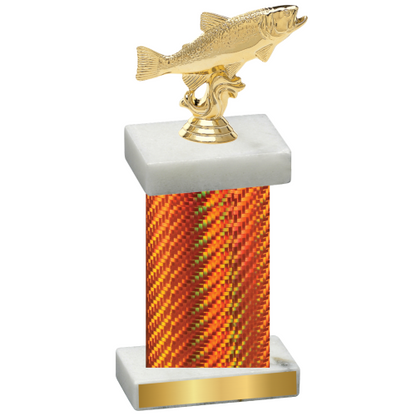 Single Orange Carbon Fiber Fishing Trophy