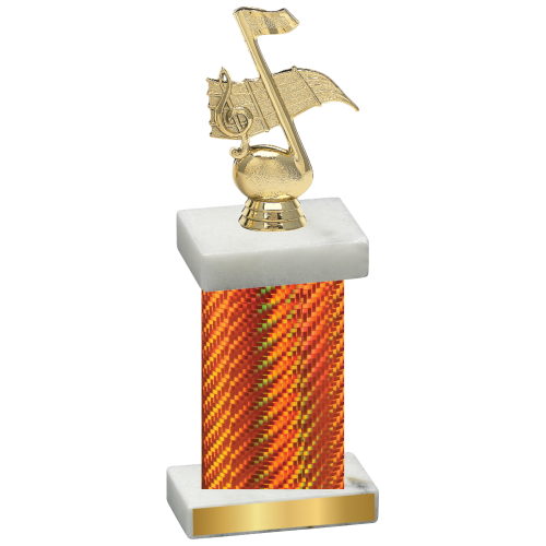 Single Orange Carbon Fiber Music Trophy