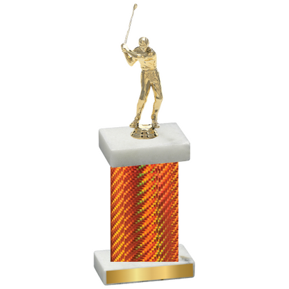 Single Orange Carbon Fiber Golf Trophy