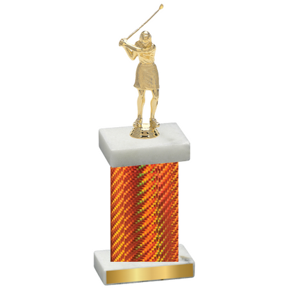 Single Orange Carbon Fiber Golf Trophy