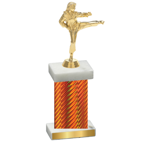 Single Orange Carbon Fiber Karate Trophy