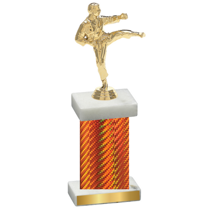 Single Orange Carbon Fiber Karate Trophy