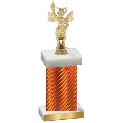 Single Orange Carbon Fiber Academics Trophy