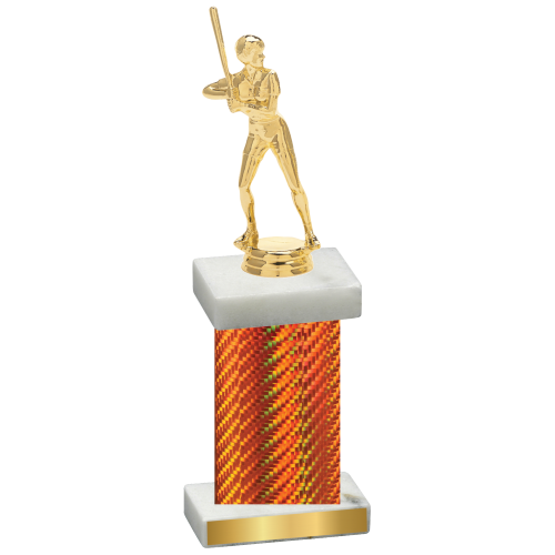 Single Orange Carbon Fiber Softball Trophy