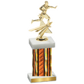 Single Orange Glacier Flag Football Trophy