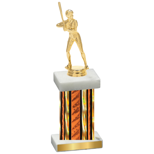 Single Orange Glacier Softball Trophy