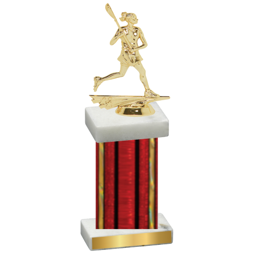 Single Red Glacier Lacrosse Trophy