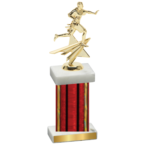 Single Red Glacier Flag Football Trophy