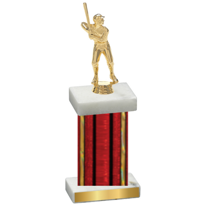 Single Red Glacier Baseball Trophy