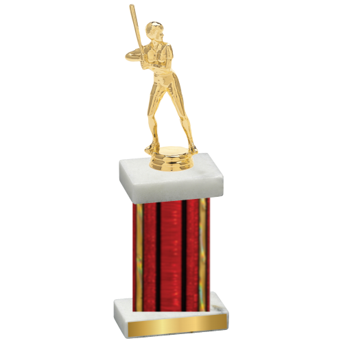 Single Red Glacier Softball Trophy