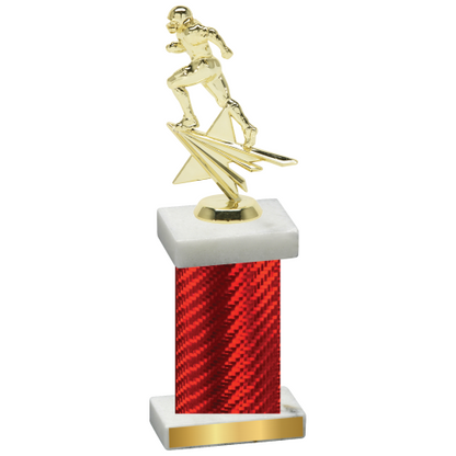 Single Red Carbon Fiber Football Trophy