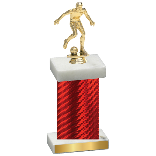 Single Red Carbon Fiber Soccer Trophy