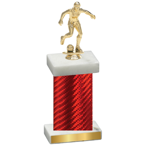 Single Red Carbon Fiber Soccer Trophy