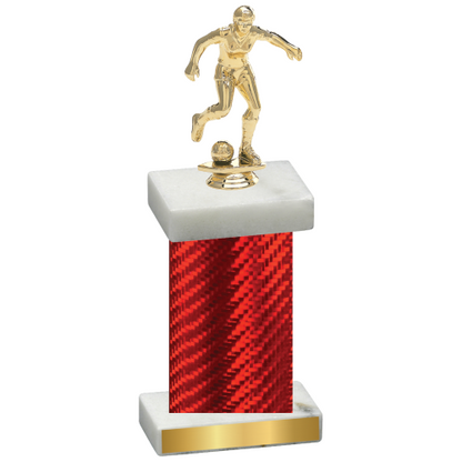 Single Red Carbon Fiber Soccer Trophy