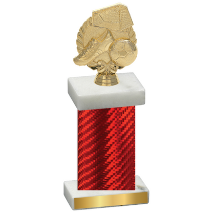 Single Red Carbon Fiber Soccer Trophy