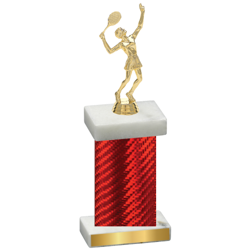 Single Red Carbon Fiber Tennis Trophy