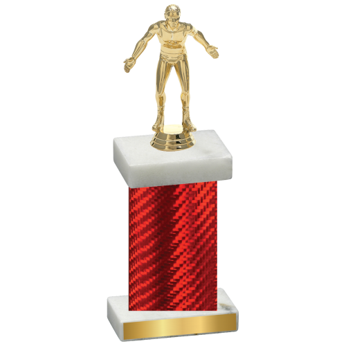 Single Red Carbon Fiber Wrestling Trophy