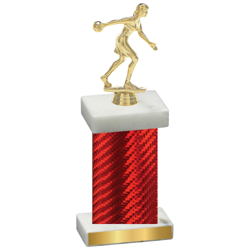 Single Red Carbon Fiber Bowling Trophy