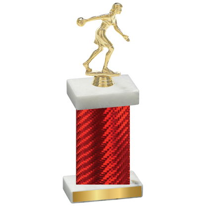 Single Red Carbon Fiber Bowling Trophy