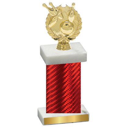 Single Red Carbon Fiber Bowling Trophy