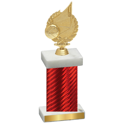 Single Red Carbon Fiber Volleyball Trophy