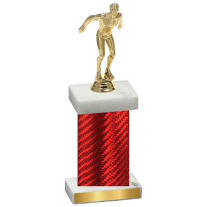 Single Red Carbon Fiber Swimming Trophy