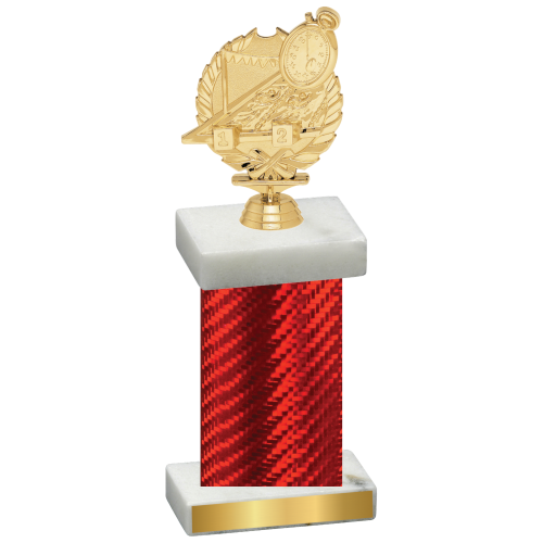 Single Red Carbon Fiber Swimming Trophy