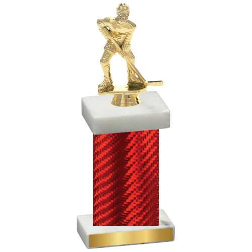 Single Red Carbon Fiber Hockey Trophy