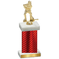 Single Red Carbon Fiber Hockey Trophy