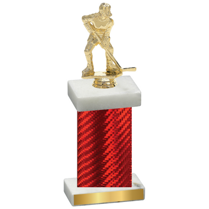 Single Red Carbon Fiber Hockey Trophy