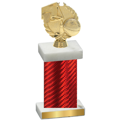 Single Red Carbon Fiber Basketball Trophy