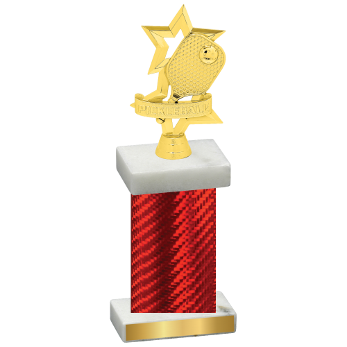 Single Red Carbon Fiber Pickleball Trophy