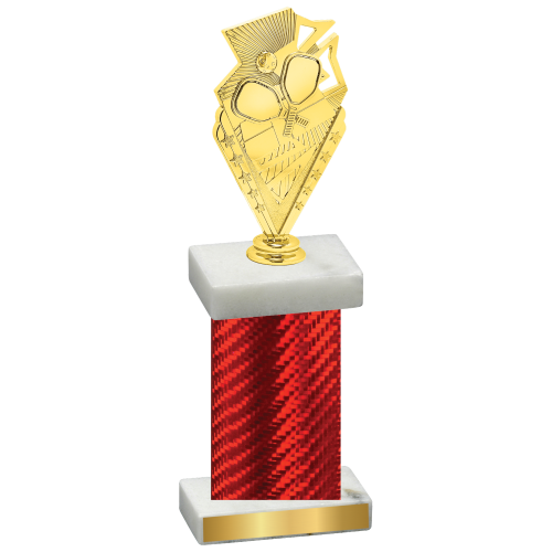 Single Red Carbon Fiber Pickleball Trophy