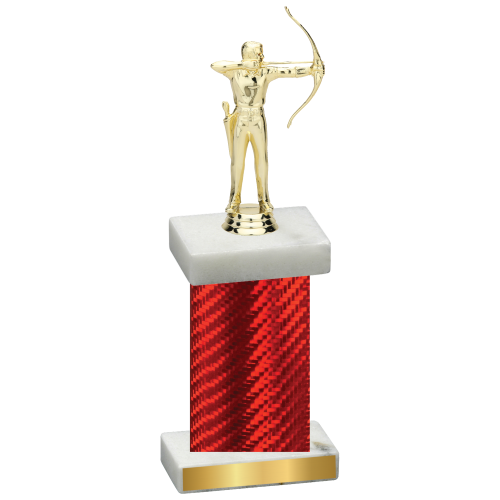 Single Red Carbon Fiber Archery Trophy