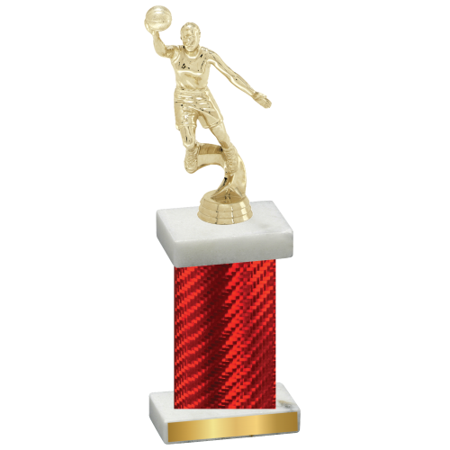 Single Red Carbon Fiber Basketball Trophy