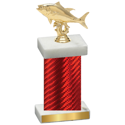 Single Red Carbon Fiber Fishing Trophy