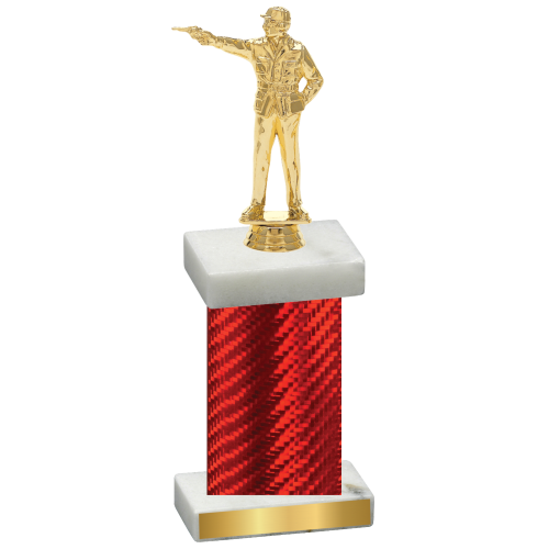 Single Red Carbon Fiber Shooter Trophy