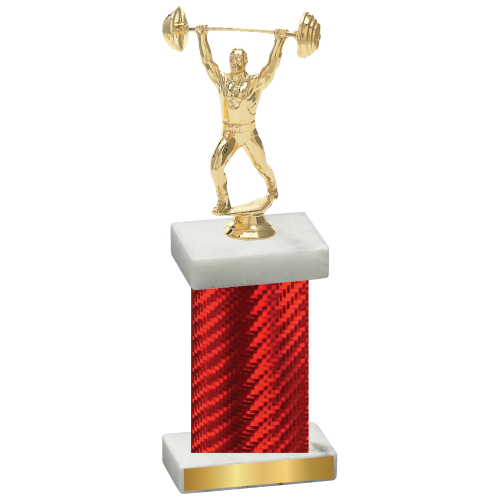 Single Red Carbon Fiber Weights Trophy