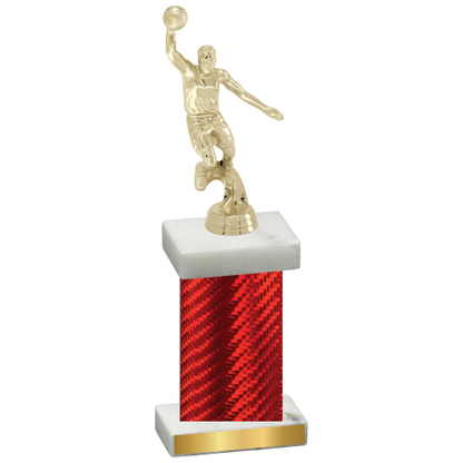 Single Red Carbon Fiber Basketball Trophy