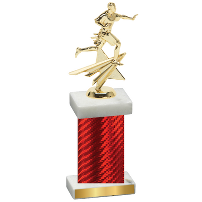 Single Red Carbon Fiber Flag Football Trophy