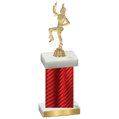 Single Red Carbon Fiber Majorette Trophy