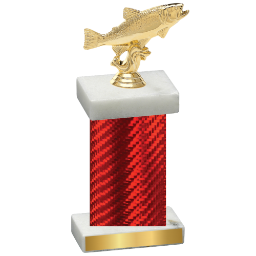 Single Red Carbon Fiber Fishing Trophy