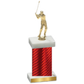 Single Red Carbon Fiber Golf Trophy