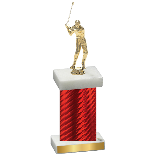 Single Red Carbon Fiber Golf Trophy