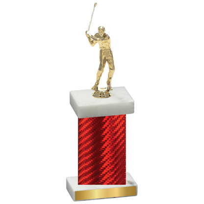 Single Red Carbon Fiber Golf Trophy