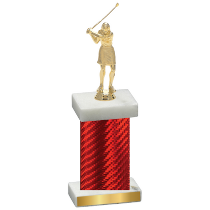 Single Red Carbon Fiber Golf Trophy